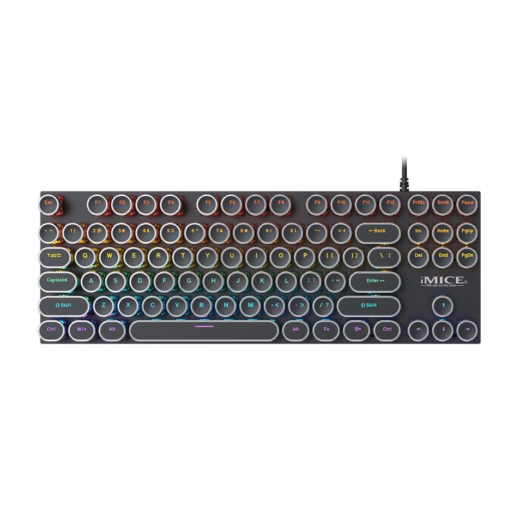 iMICE GK-800 87 Keys USB Wired RGB Round Keycap Mechanical Keyboard, GK-800 iMICE GK-800 87 Keys USB Wired RGB Round Keycap Mechanical Keyboard, GK-800
